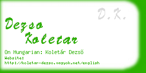 dezso koletar business card